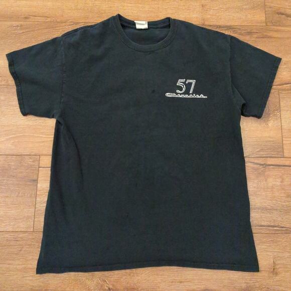 VTG Chevrolet 57 Johnny Rockstar Adult Large Shirt Chevy Fire Flames GM Biker - Picture 3 of 9